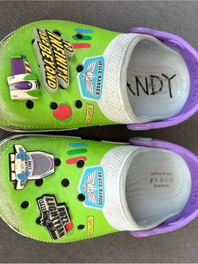 CROCS Kids Green and Purple Space Ranger Clogs